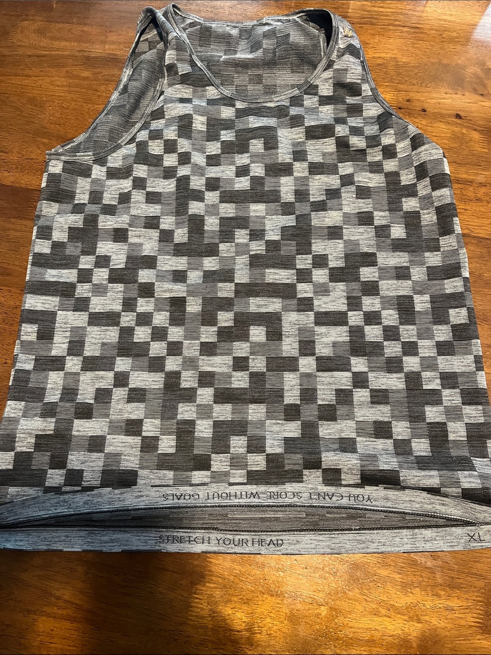 lululemon athletica Gray and Black Pixel Print Tank Top